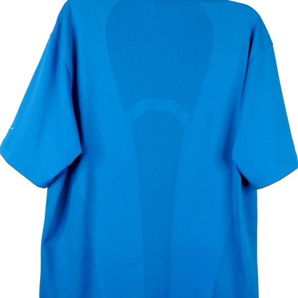 Nike Golf Polo L Blue Polyester Dri-FIT Short Sleeve Swoosh Crotched Mountain - Picture 7 of 11